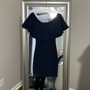 Navy Off The Shoulder Dress, XS